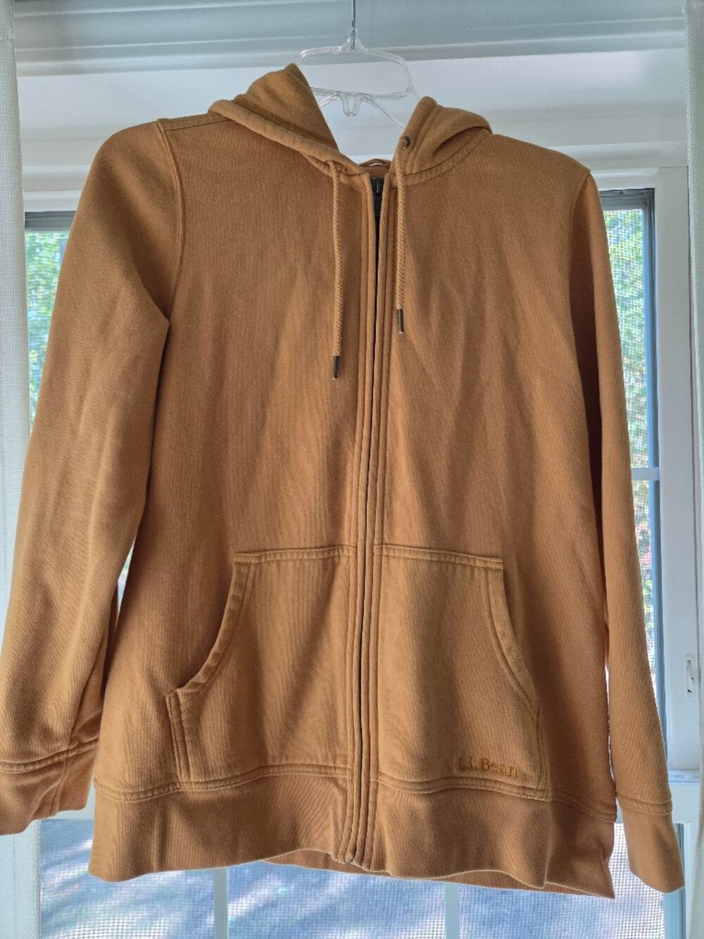 LL Bean Women's Hooded Zip Sweatshirt Toffee Yellow